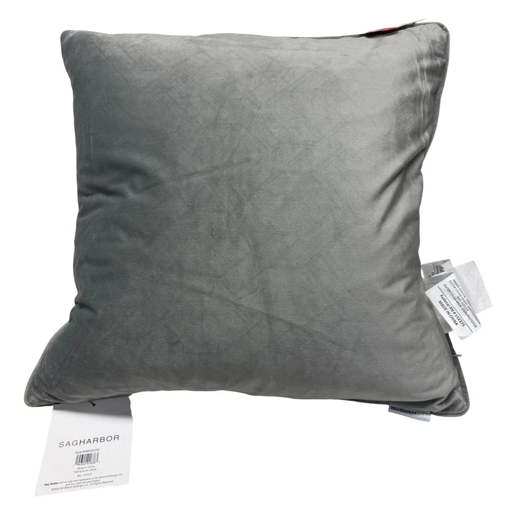 Sag Harbor‎ Decorative Pillow Luxurious Feather Fill Geometric Gray 20x20